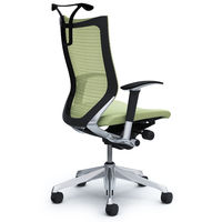 CP86BR FEF6 |オカムラ バロン チェア ハイバック ハンガー 可動肘 背スタンダード・座クッション ポリッシュ×ブラック ピスタチオグリ （直送品）