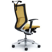 CP86BR FEF7 |オカムラ バロン チェア ハイバック ハンガー 可動肘 背スタンダード・座クッション ポリッシュ×ブラック ベージュ 1脚（直送品）