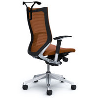 CP86BR FEF8 |オカムラ バロン チェア ハイバック ハンガー 可動肘 背スタンダード・座クッション ポリッシュ×ブラック ブラウン 1脚（直送品）