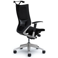 CP86DS FDF1 |オカムラ バロン ハイバック ランバーサポートハンガー 可動肘 背スタンダード・座クッション シルバー×ブラック ブラック （直送品）