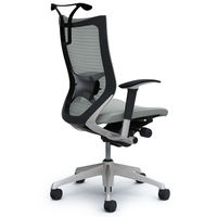 CP86DS FDF3 |オカムラ バロン ハイバック ランバーサポートハンガー 可動肘 背スタンダード・座クッション シルバー×ブラック ライトグ （直送品）