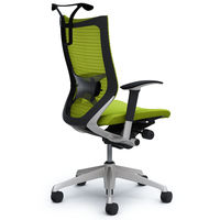 CP86DS FDF6 |オカムラ バロン ハイバック ランバーサポートハンガー 可動肘 背スタンダード座クッション シルバー×ブラック ライムグリ （直送品）