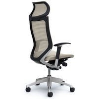 CP87DR FEF3 バロン チェア EXハイバック 固定ヘッドレスト 可動肘 背スタンダード・座クッション シルバー×ブラック ホワイト（直送品）