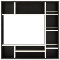 【軒先渡し】朝日木材加工 オールインワンテレビ台 壁面収納 ダークブラウン 幅1150 × 奥行290 × 高さ1150mm 1台（直送品）