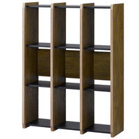 【軒先渡し】朝日木材加工 アルティファシリーズ ビンテージデザインシェルフ ブラウン/ブラック 幅876 × 奥行290 × 高さ1154mm 1台（直送品）