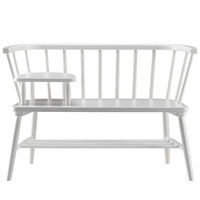 【軒先渡し】朝日木材加工 カフェベンチ ホワイト 幅1006mm 1脚（直送品）