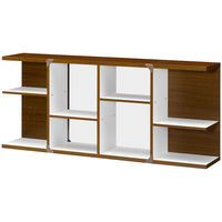 【軒先渡し】朝日木材加工 シェルフルシリーズ 簡単組立シェルフ ブラウン 幅578 × 奥行250 × 高さ1334mm 1台（直送品）