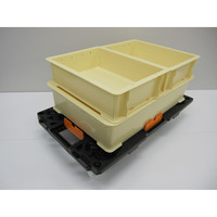 ナンシン 樹脂連結ドーリー100kgタイプ PD-427-3SN 1セット（4台）（直送品）