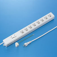 延長コード 電源タップ 2m 3P（ピン） 8個口 マグネット ライトグレー TAP-3811NFN サンワサプライ 1個