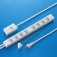 延長コード 電源タップ 2m 2P、3P（ピン） 9個口 スイッチ ライトグレー TAP-MG3812N サンワサプライ 1個