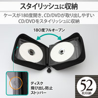 エレコム（ELECOM） CD/DVDファスナーケース セミハード 52枚入 CCD-H52BK 1個