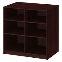 ストア・エキスプレス 木製カウンター 収納付 ダークブラウン 幅900×奥行600×高さ900mm 1台（直送品）