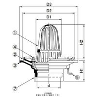 第一機材（DKC） ルーフドレイン 屋上用 RVPC-K-75-200 1個（直送品）