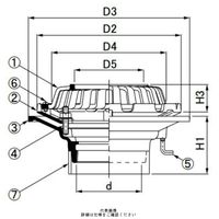 第一機材 ルーフドレイン バルコニー中継用 RVPBーKー50ー200 1個（直送品）