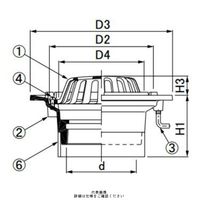 第一機材 ルーフドレイン 屋上・バルコニー用 RPDーKー50ー200 1個（直送品）