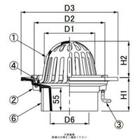 第一機材 ルーフドレイン 屋上用 RKCMーKー75ー100 1個（直送品）