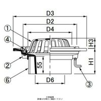 第一機材（DKC） ルーフドレイン 屋上・バルコニー用 RKDM-K-75-100 1個（直送品）