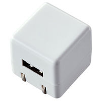 USB充電器 コンセント 1A出力 USB-A×1ポート コンパクト ホワイト AVS-ACUAN007WH エレコム 1個（直送品）