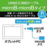 エレコム L字変換ケーブル（右側接続タイプ） micro-USB ブラック 0.1m USB2.0 TB-MBFMBR01BK 1個