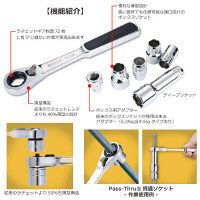 SATA 25pcs1/4”貫通ラチェットソケットセット RS-09131 SATA Tools（直送品）