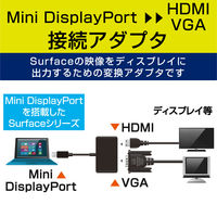 エレコム MiniDisplayPort-HDMI/VGA変換アダプタ TB-MDPHDVGABK 1個