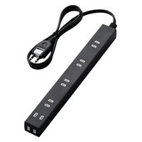 延長コード 電源タップ AC用 広間隔 1m 2ピン 6個口 雷ガード ほこり防止 黒 T-NSLK-2610BK エレコム 1個