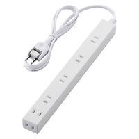 延長コード 電源タップ AC用 広間隔 1m 2ピン 6個口 雷ガード ほこり防止 白 T-NSLK-2610WH エレコム 1個（直送品）
