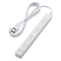 延長コード 電源タップ AC用 広間隔 3m 2ピン 6個口 雷ガード ほこり防止 白 T-NSLK-2630WH エレコム 1個（直送品）