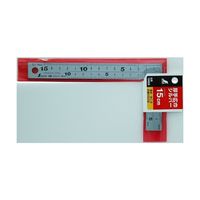 シンワ測定 曲尺厚手広巾 シルバー 15cm 表裏同目 8段目盛 10424 1本