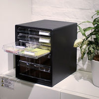 プラス　レターケース　浅型3段深型2段　ブラック　16119　1台　（わけあり品）