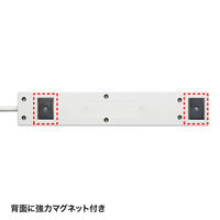 延長コード 電源タップ 2m 3P（ピン） 4個口 USB充電ポート搭載 ライトグレー TAP-F37U-2 サンワサプライ 1個