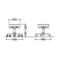 オカムラ 作業用チェア 肘なし 背なし ナイロンキャスター 座面回転 ミントグリーン L891MG-PB22（直送品）