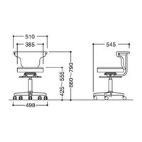 オカムラ 作業用チェア 肘付 背付 ナイロンキャスター 座面回転 クリームホワイト L891MK-PB26（直送品）