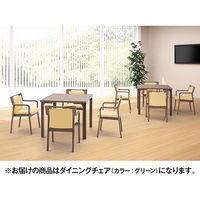 オカムラ ダイニングチェア 肘無 ダーク色 把手無 グリーン L896CZ-PC88（直送品）