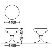 オカムラ 患者用チェア 布張りタイプ 肘なし 背なし 円盤脚 座面回転 スモークブルー LU16RC-FMV0（直送品）