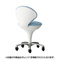 オカムラ スツール 布張タイプ 肘なし 背付 ゴムキャスター 座面回転 オレンジ LU16ZG-FMT7（直送品）