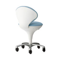 オカムラ スツール ビニール張タイプ 肘なし 背付 ゴムキャスター 座面回転 Lブルー LU16ZG-PB21（直送品）