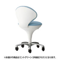 オカムラ スツール 布張タイプ 肘なし 背付 ナイロンキャスター 座面回転 ミントグリーン LU16ZS-FMT5（直送品）