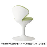 オカムラ 患者用チェア 布張りタイプ 肘なし 背付 円盤脚 座面回転 ライトブルー LU16ZZ-FMT4（直送品）