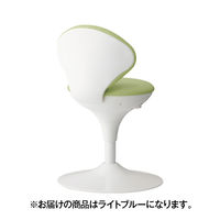 オカムラ 患者用チェア ビニール張りタイプ 肘なし 背付 円盤脚 座面回転 ライトブルー LU16ZZ-PB21（直送品）