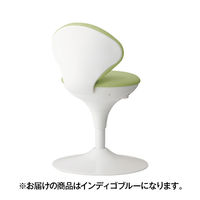 オカムラ 患者用チェア ビニール張りタイプ 肘なし 背付 円盤脚 座面回転 インディゴブルー LU16ZZ-PB27（直送品）