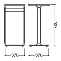 オカムラ サイドテーブル ブラック LU81AG-ZF95（直送品）