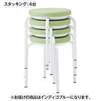 オカムラ スツール LY90（スタッキングチェア） 肘なし 背無 固定脚 座面回転なし インディコブルー LY90ZZ-PB27（直送品）