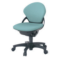 【設置込】イトーキ プレーゴチェア ローバック 肘なし キャスター脚 座面回転 オフブラックT/リップルグリーン KZ-441DL-T2E7（直送品）