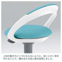 【設置込】イトーキ サポートスツール 肘なし 背付 円盤脚 座面回転 背：ホワイト 脚：グレー/ラズベリーレッド PCK-1107GB-M5（直送品）