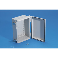 BCPR型防水・防塵ルーフ付ポリカーボネートプラボックス カバー/ライトグレー・ボディー/ライトグレー BCPR212110S 1台（直送品）