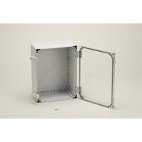 タカチ電機工業 WPCM型防水・防塵ポリカーボネート開閉式ボックス カバー/透明・ボディー/ホワイトグレー WPCM303018T 1台（直送品）