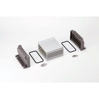 AW型 フランジ足付防水・防塵アルミケース フランジ付側板/ブラック・ ボディーフレーム/シルバー AW7ー7ー8NBS 1台（直送品）