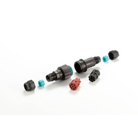 タカチ電機工業 THB405型 プラグ式防水中継コネクタ ブラック/グリーン THB405ー6P 1個（直送品）