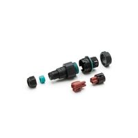 タカチ電機工業 THB406型 パネルマウント防水コネクタ ブラック/グリーン THB406ー6P 1個（直送品）